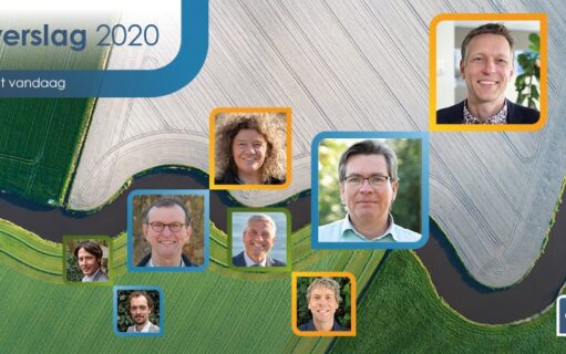 Afbeelding voorkant EBN jaarverslag 2020: morgen verbinden met vandaag - met foto's van EBN collega's en samenwerkingspartners