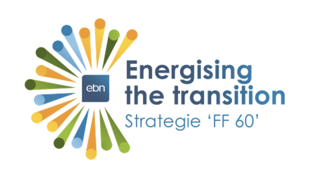 Afbeelding met EBN logo en tekst: energising the transition - Strategie FF 60 