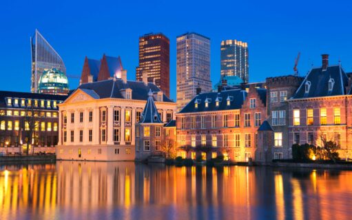 Foto van de hofvijver in Den Haag