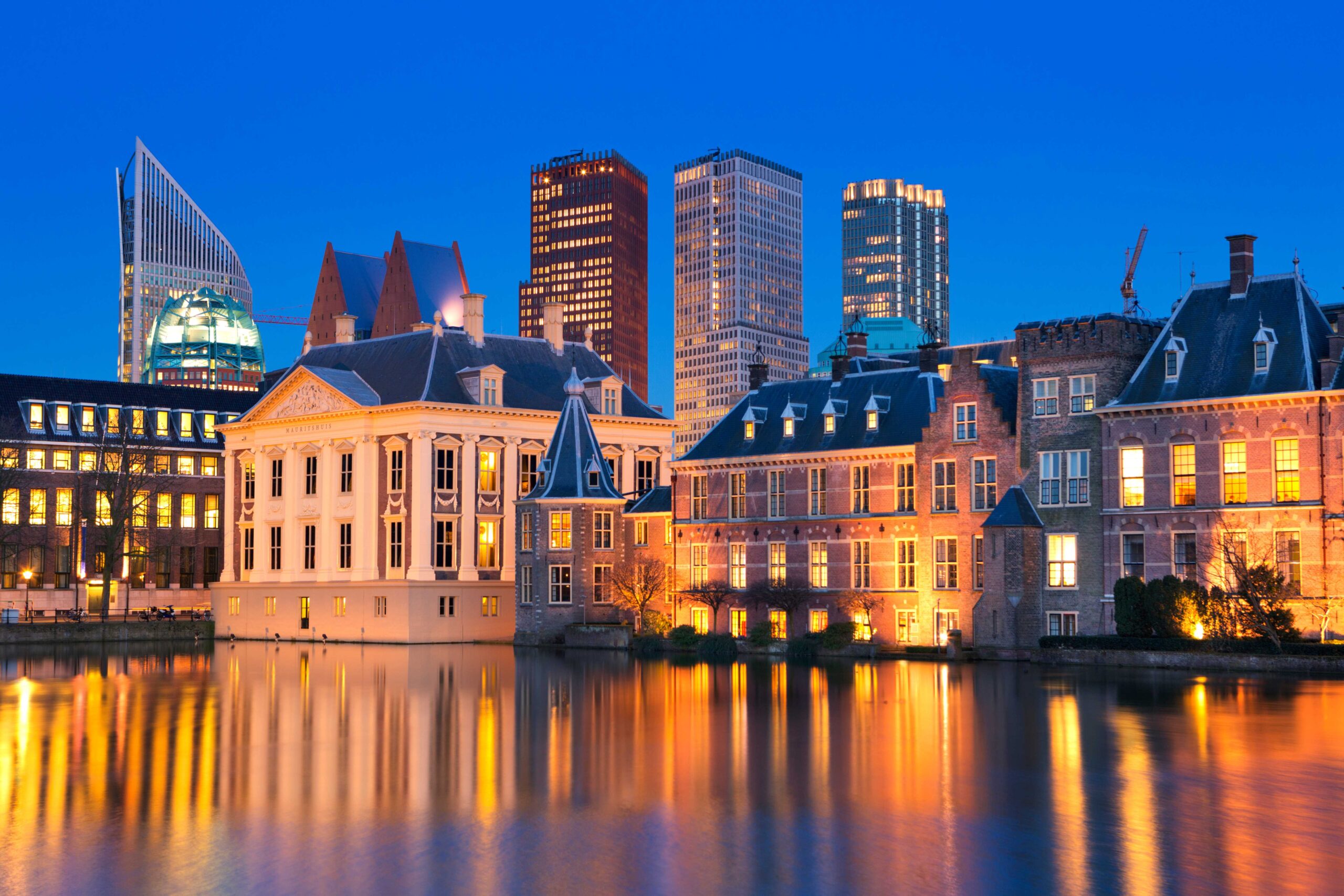 Foto van de hofvijver in Den Haag