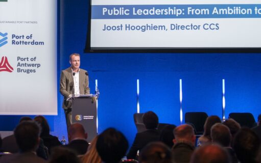 Joost Hooghiem van EBN spreekt over Carbon Capture and Storage tijdens Carbon Capture Europe Summit in Rotterdam